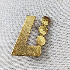 Vintage 1982 Israeli Award Pin Signed Menashe Kadishman Gold Brooch Pendant